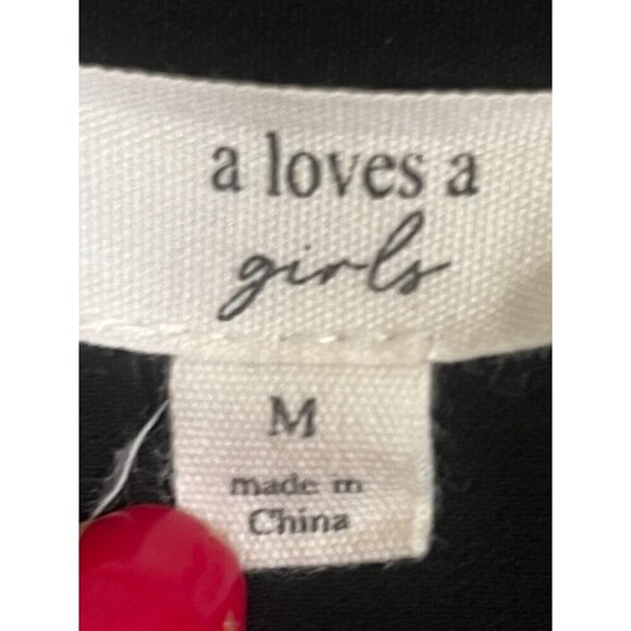 A Loves A Girls Dress M Black Mini Neutral Minimalist Retro Western Capsule 80s - Picture 2 of 11